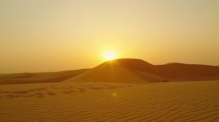 Fototapeta na wymiar Sun Setting Over Sand Dunes