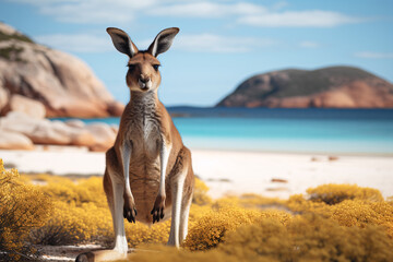 Kangaroo at Lucky Bay in the Cape Le Grand National