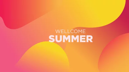 Schilderijen op glas abstract gradient red and yellow hot wave for wellcome summer banner or print vector illustration © vektor junkie