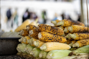 Grilled Corn Selling at Street