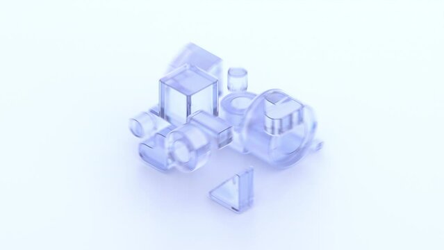 Abstract 3d render, geometric animation design, 4k seamless looped video