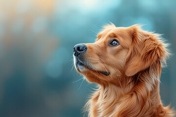 A young Golden Retriever Portrait on blurred background