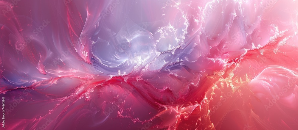 Poster this close-up view showcases a vibrant mix of pink and blue colors, creating a captivating abstract 