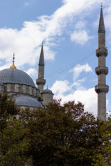 Fototapeta na wymiar Mosque, Minaret and Blue Sky İstanbul