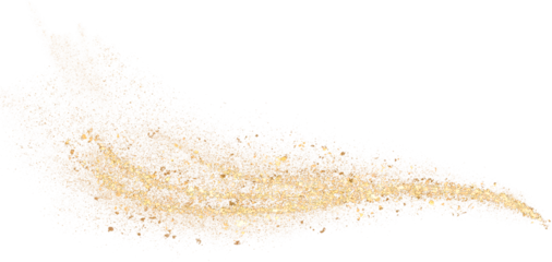Fotobehang Gold Glitter shiny swirl, Gold glitter. Golden sparkle confetti. Shiny glittering dust © DesignStock98