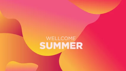 Keuken spatwand met foto abstract gradient red and yellow hot wave for wellcome summer banner or print vector illustration © vektor junkie