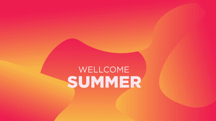 abstract gradient red and yellow hot wave for wellcome summer banner or print vector illustration