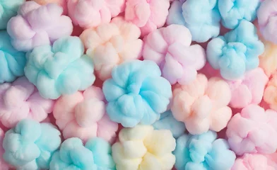 Gordijnen Colorful cotton candy texture background in soft pastel colors. © Katarzyna