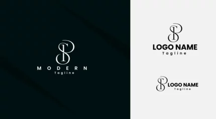 Fotobehang  SP letter logo design. P letter. Lettering. Business. Font. S logo. Finance. Colorful logo art. Premium template. Modern. Icon. Script PS logo design. © Tonmoy