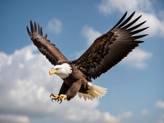 Majestic bald eagle soaring in the sky