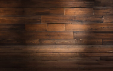 Old dark vintage weathered wooden room - 746615826