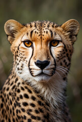 Close up portrait of African cheetah