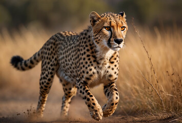 African cheetah running in grass - 746615838