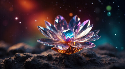 Cosmic crystalline magical flower