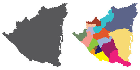Nicaragua map. Map of Nicaragua in set