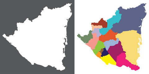 Obraz premium Nicaragua map. Map of Nicaragua in set