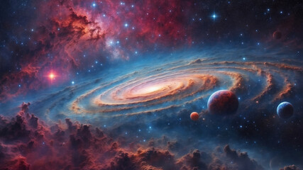 Beautiful colorful nebula in cosmos - 746616208