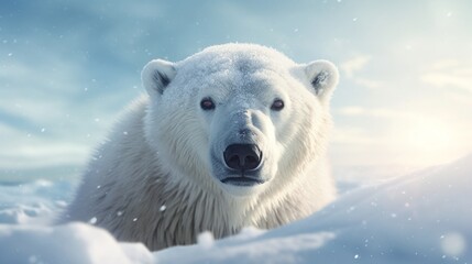 Fototapeta premium Close-up of a polar bear in the wild