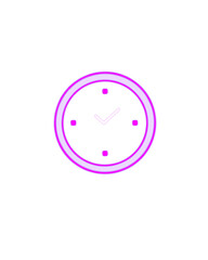 Hand-drawn clock (purple)