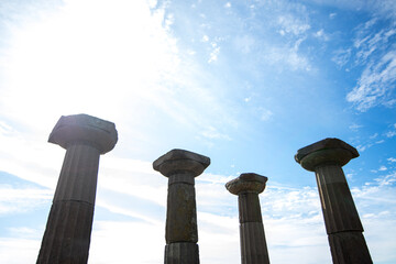 Naklejka premium Ruined Athena temple near Assos, Turkey
