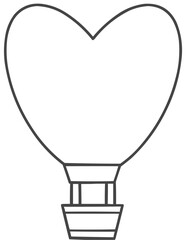 Hot Air Balloon Line Art, SVG Vector Line Art, Single Icon
