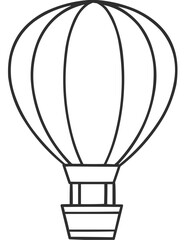 Hot Air Balloon Line Art, SVG Vector Line Art, Single Icon

