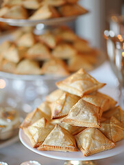 S&uuml;&szlig;es Weihnachtsgeb&auml;ck mit F&uuml;llung wundersch&ouml;n dekoriert als Gru&szlig;karten und Druckvorlage