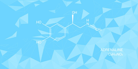 Adrenaline formula on a light blue polygonal background - obrazy, fototapety, plakaty