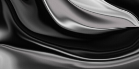 Metallic reflective silk glow. Abstract black wave background with added noise for blog design, covers, presentations