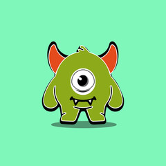 Cute cartoon monsters character. Monsters in flat style vector. Vector illustration.