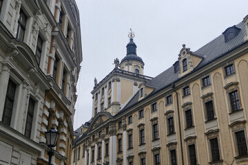 Fototapeta na wymiar Historical buildings in central Wroclaw, Poland