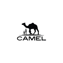 Camel with cactus logo design
