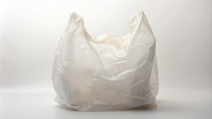 Plastic Bag with Copy Space on White Background - Versatile Packaging Solution for Various Needs