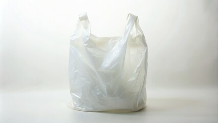 Plastic Bag with Copy Space on White Background - Eco-Friendly Packaging Solution