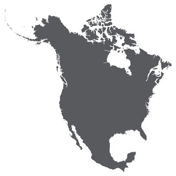 recommend clip art: North America country Map. Map of North America in grey color.