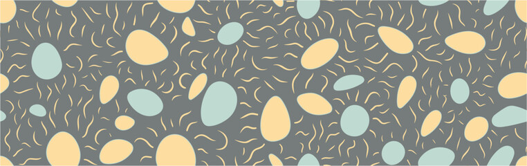 Fototapeta na wymiar Banner. Easter eggs colorful pastel pattern. Vector. Vector illustration. Easter seamless pattern with an egg. Wrapping paper design template.