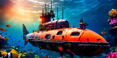 Exploring the Depths: 3D Render of Technological Submarine Nautilus