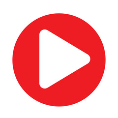 Play Button Flat Icon Isolated On White Background