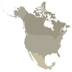 North America country Map. Map of North America in multicolor. - obrazy, fototapety, plakaty