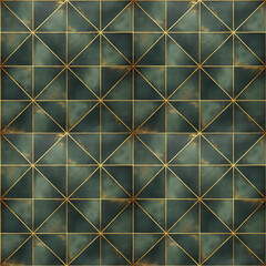 Green and gold rustic caro seamless pattern