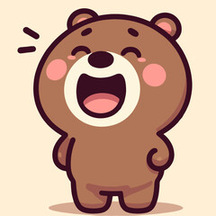 vector style laugh bear cute mascot