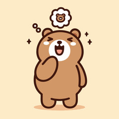 vector style laugh bear cute mascot