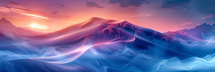 Horizontal colorful abstract wave background with midnight blue and moderate violet colors.