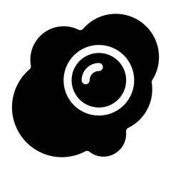 Fried egg black icon on white background