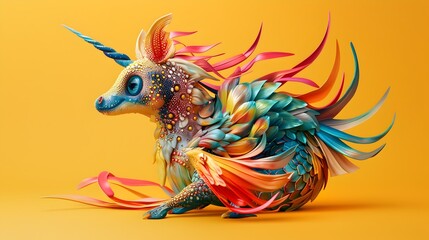 Colorful and Intricate 3D Unicorn Illustration
