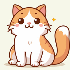vector style smile cat cute mascot