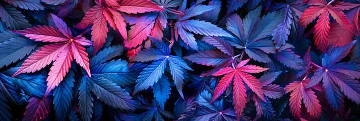 purple cannabis leaves background - obrazy, fototapety, plakaty