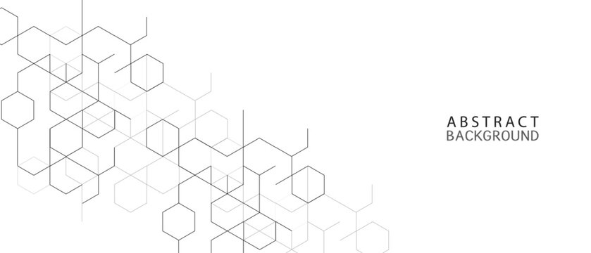 abstract background with connected hexagons,Banner design