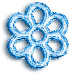 Flower Blue Foil Balloon Icon