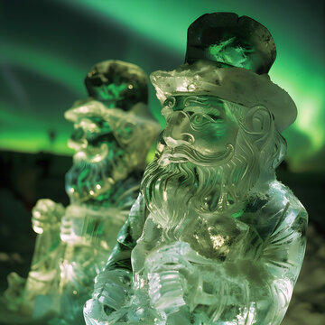 Ice sculpture of a leprechaun